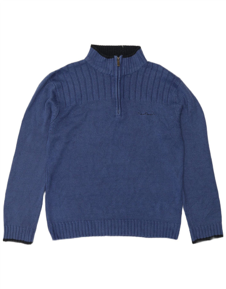 Pierre Cardin Pull à col zippé pour homme Grand Bleu
