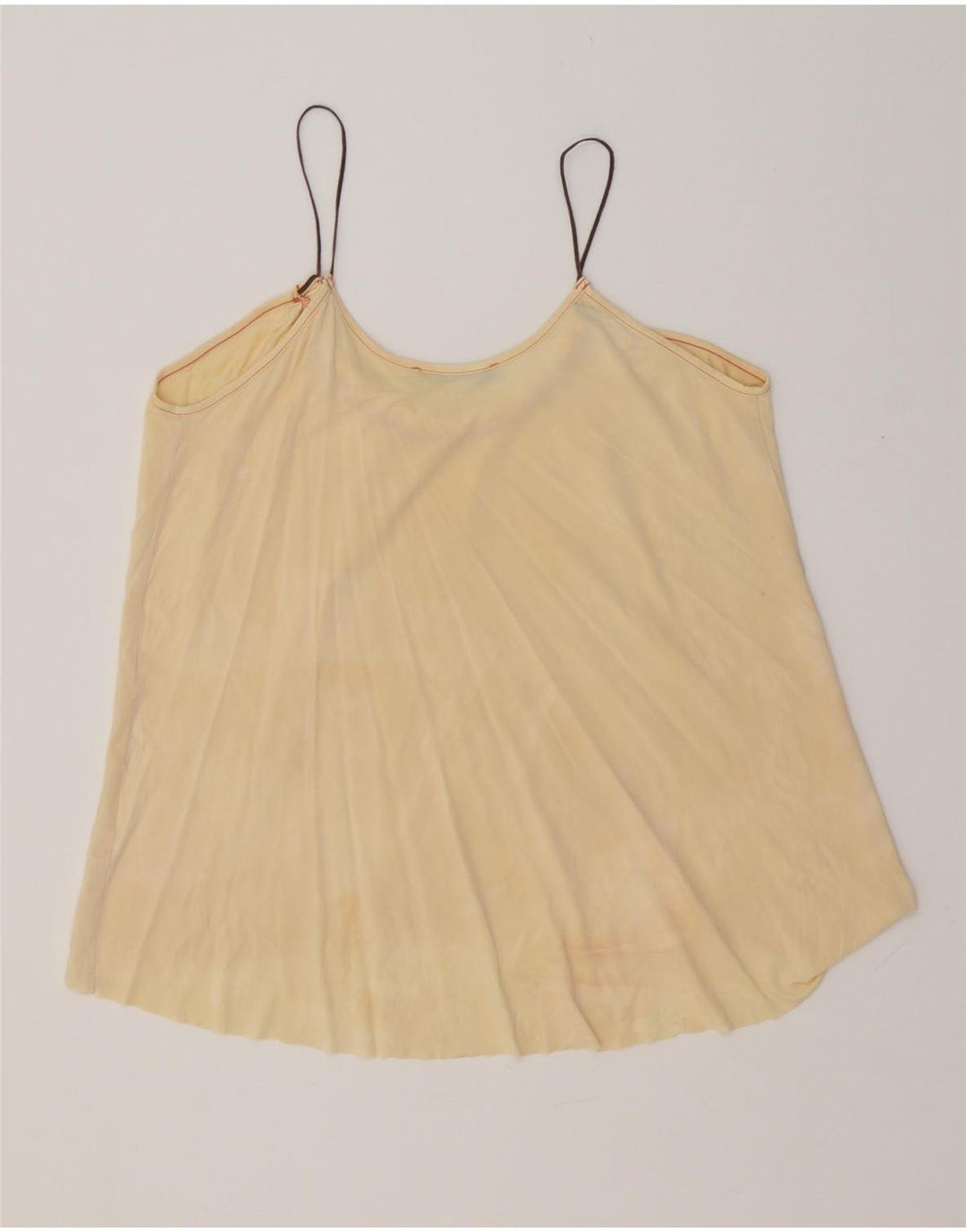 ZARA Femme Crop Cami Top UK 12 Jaune Moyen