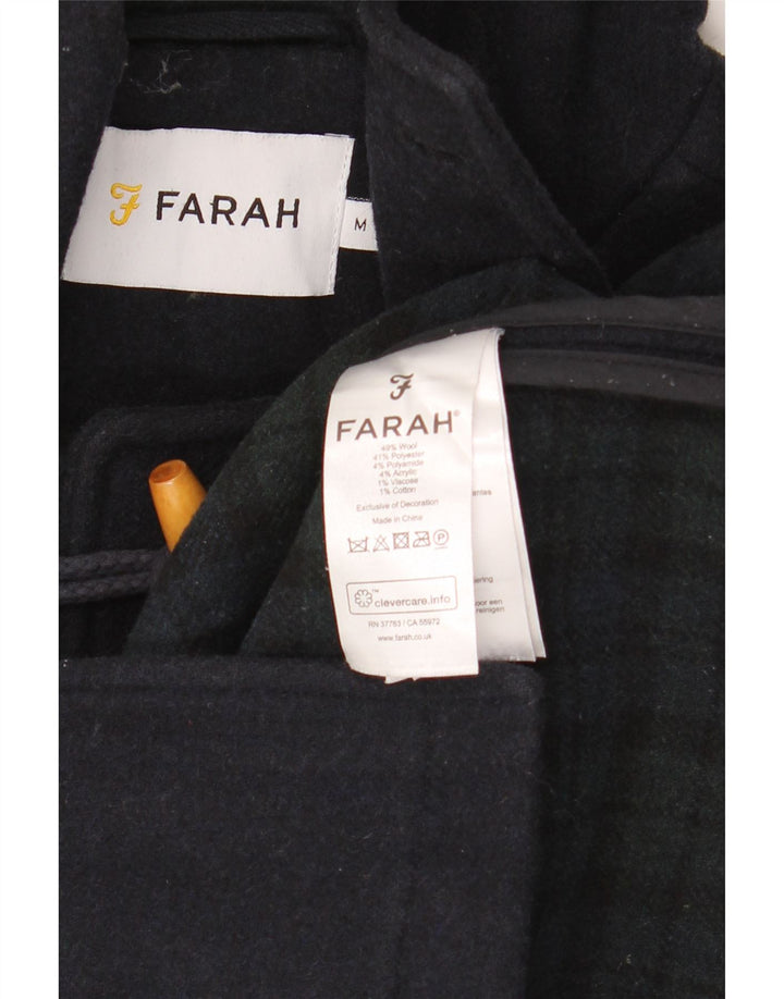 Farah Duffle Jacket à capuche pour homme UK 38 Bleu marine moyen Laine