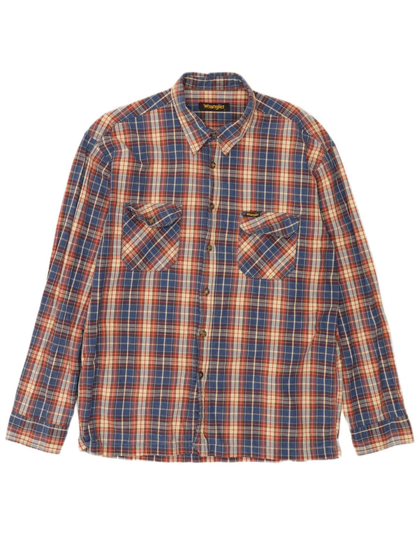 Wrangler Chemise en flanelle pour homme en coton à carreaux multicolores