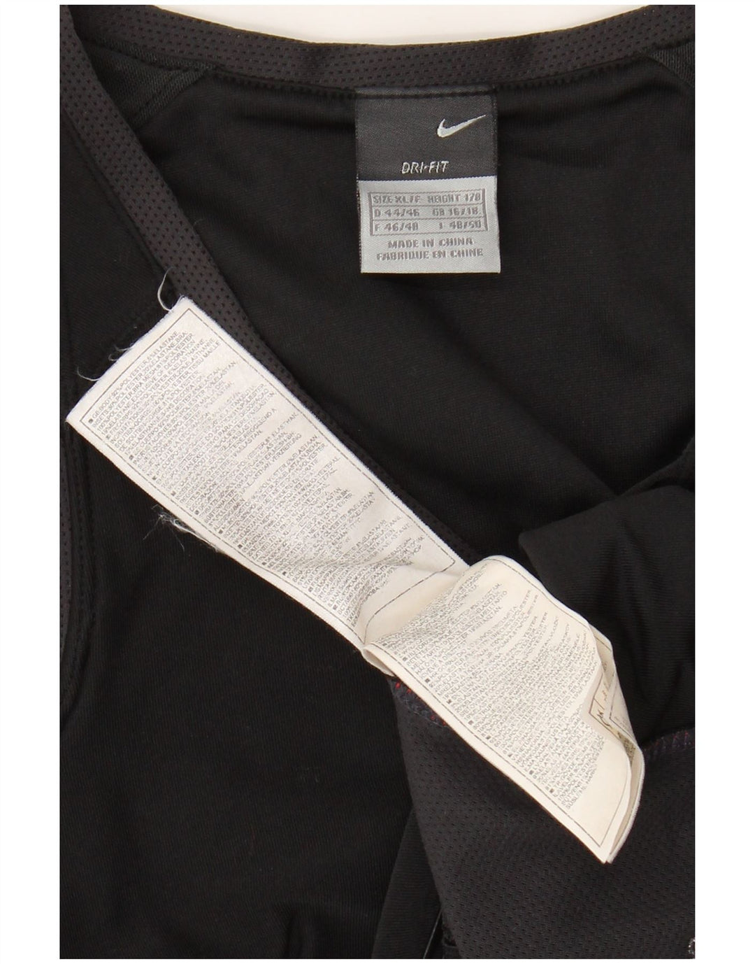 NIKE Débardeur court Dri Fit pour femme UK 16/18 XL Noir Colorblock Polyester