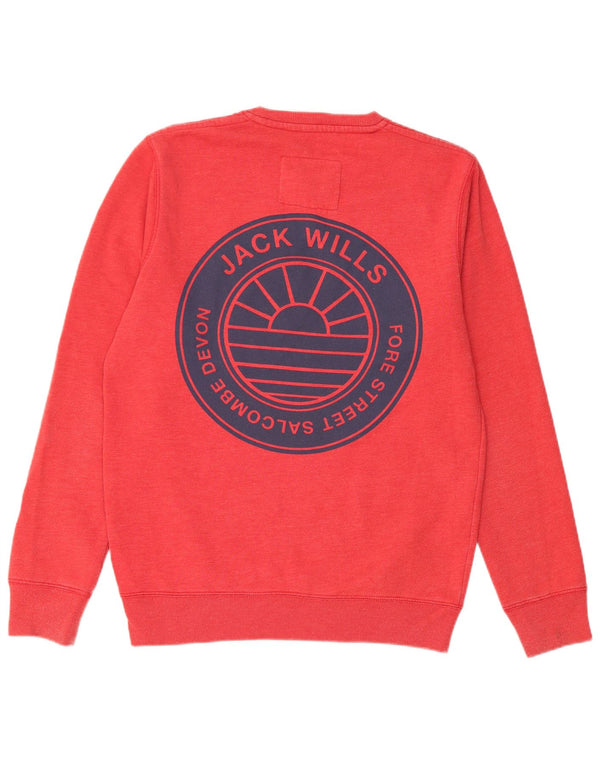 JACK WILLS Sweat-Shirt Graphique Homme Rouge Moyen Coton