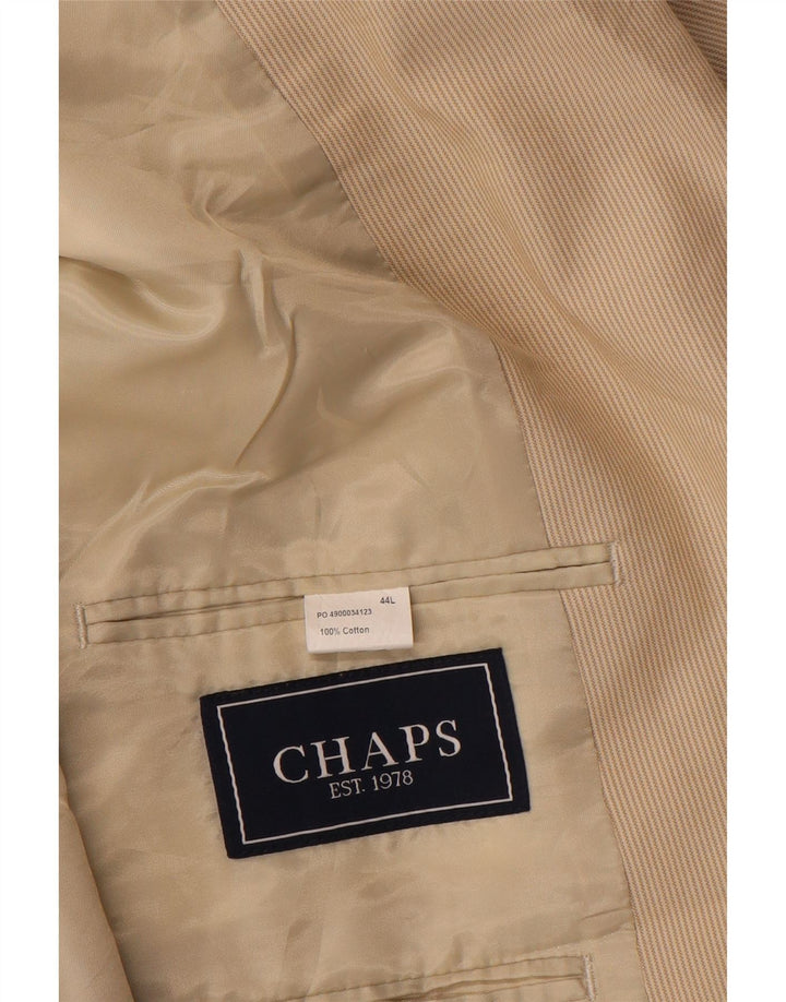 Chaps Veste blazer à 2 boutons pour homme UK 44 2XL Beige à fines rayures en coton