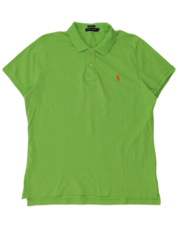 RALPH LAUREN Polo skinny pour femme UK 18 XL Coton vert