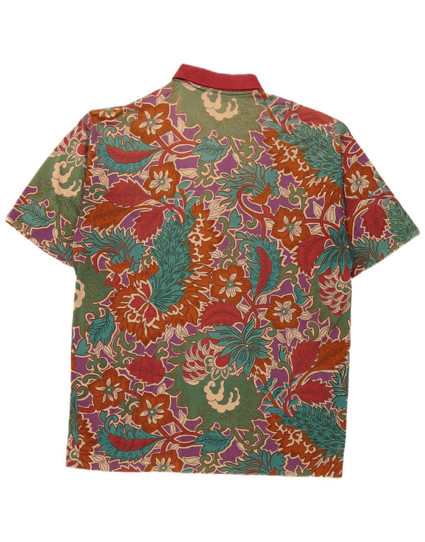 Paul & Shark Mens Yachting Polo Shirt Medium Multicoloured Floral Cotton