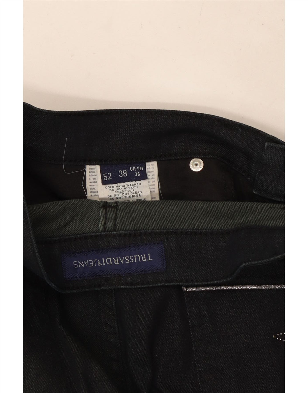 TRUSSARDI Jean Droit Homme W36 L33 Noir Coton