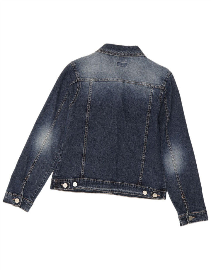 Veste en denim femme vintage UK 10 Petit coton bleu