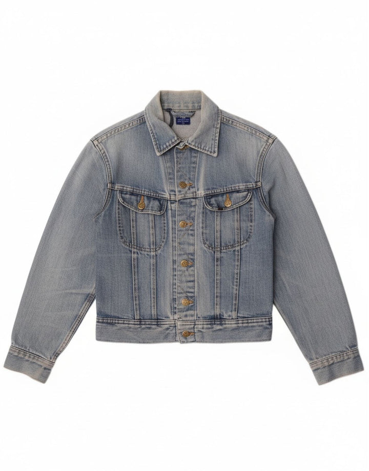 Lee Veste en jean courte pour femme UK 12 Bleu moyen