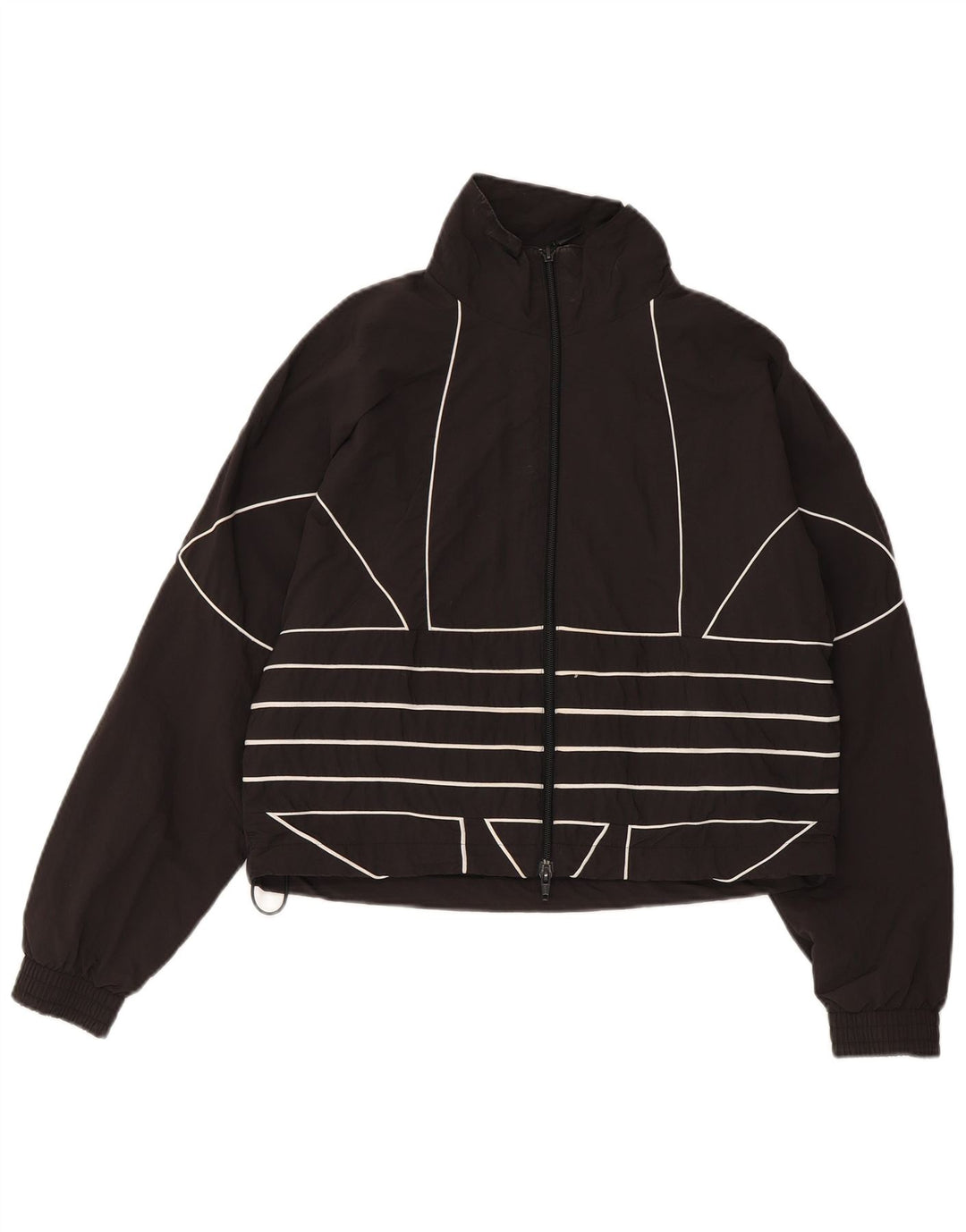 Adidas Veste de survêtement graphique pour femme UK 8 Small Noir Polyamide
