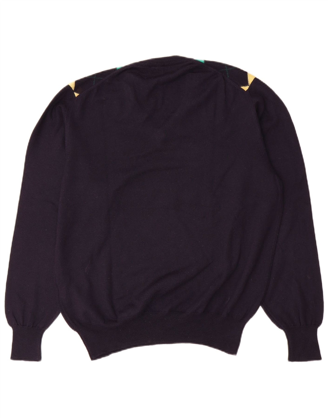 Marronetto Pull Col V Homme Petit Bleu Marine Argyle/Diamant Laine