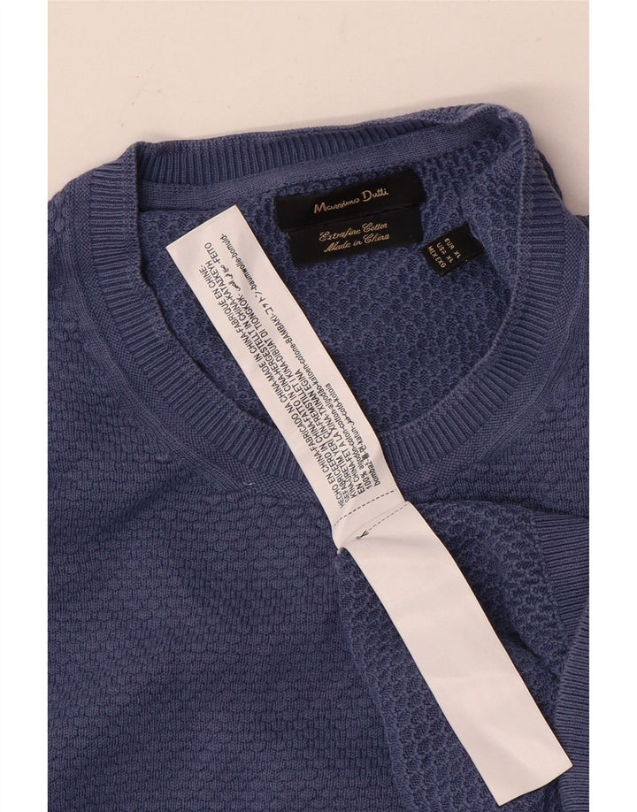 Massimo Dutti Pull à col rond pour homme XL en coton bleu