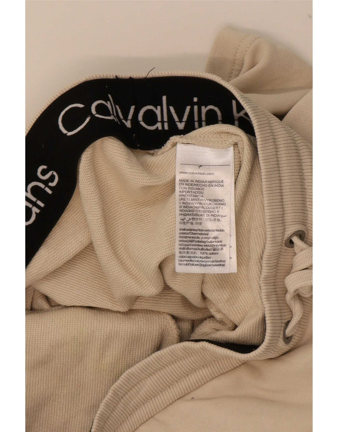 Calvin Klein Short de sport cargo pour homme en coton blanc cassé