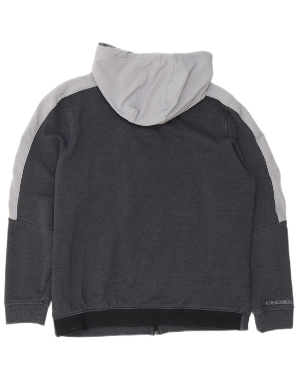 Under Armour Pull à capuche zippé pour homme en coton color block grand gris