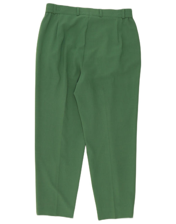 vintage Femmes Taille Haute Pegged Cropped Pantalon UK 14 Grand W32 L25 Vert