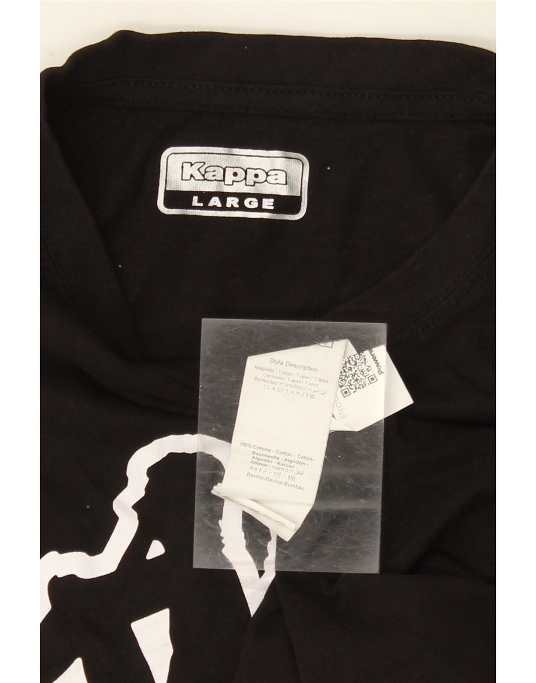 KAPPA T-Shirt Graphique Homme Grand Noir Coton