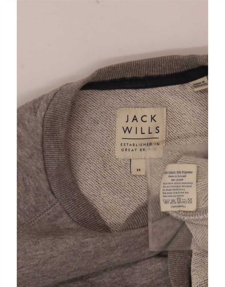 Jack Wills Sweat-Shirt Graphique Homme Gris Moyen Moucheté Coton