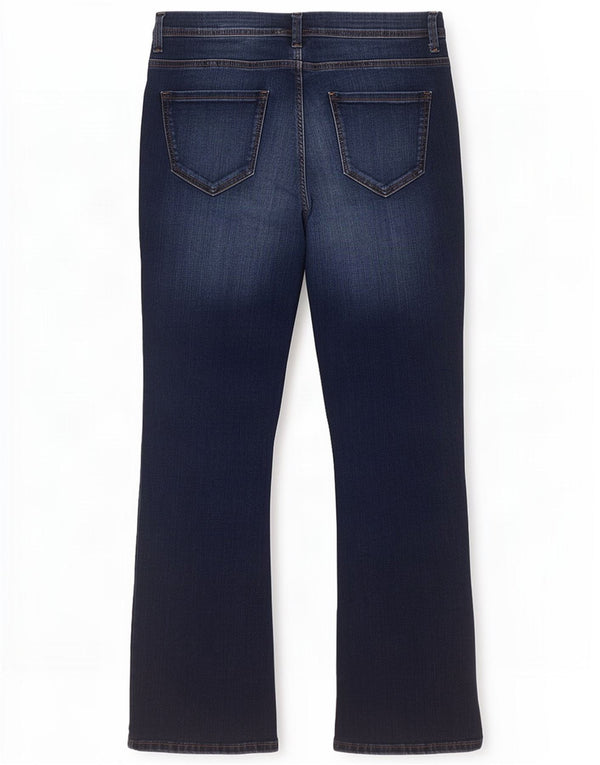 Marks & Spencer Jean évasé slim pour femme UK 18 XL W36 L31 Bleu marine Coton