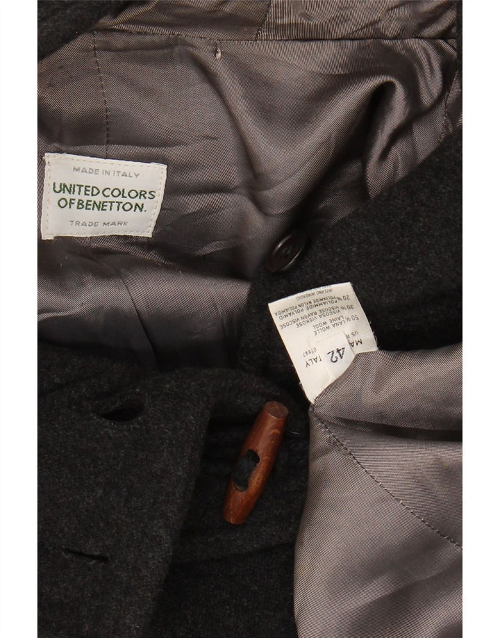 BENETTON Duffle-coat à capuche surdimensionné pour femme IT 42 laine gris moyen