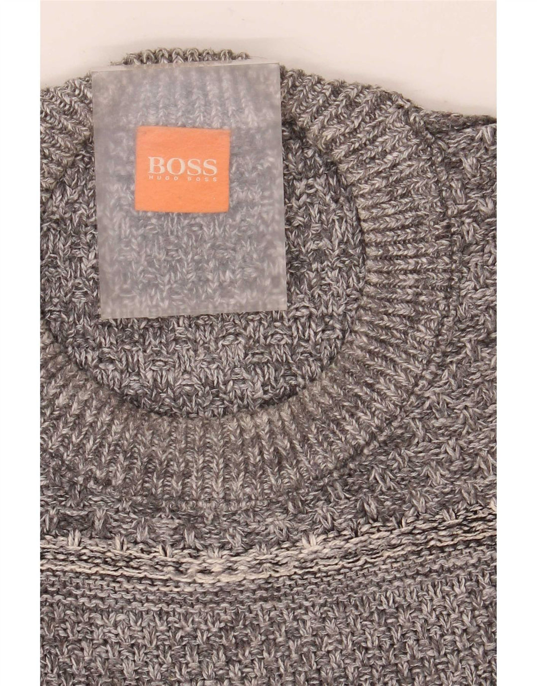 Hugo Boss Pull ras du cou pour hommes, grand coton gris