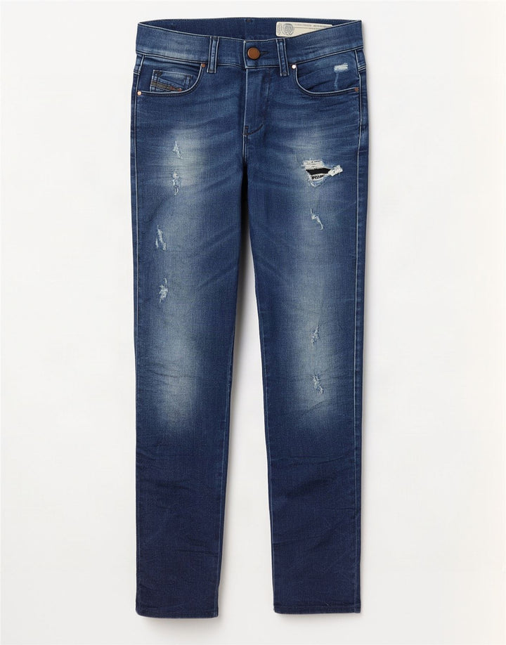 Diesel Jean Slim effet vieilli W24 L27 en coton bleu pour femme