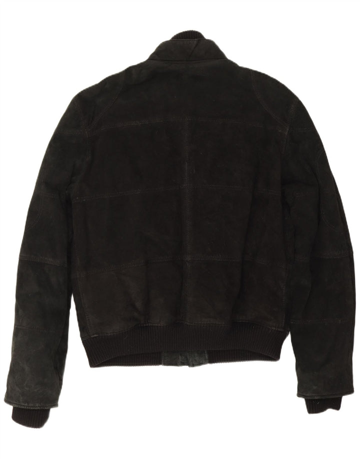 vintage Mens Bomber Suede Jacket UK 40 Grand Cuir Noir