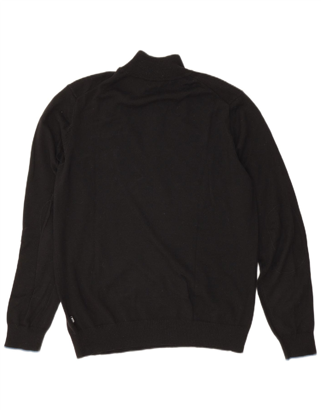 Hugo Boss Pull coupe classique à col zippé pour homme en laine noire Large