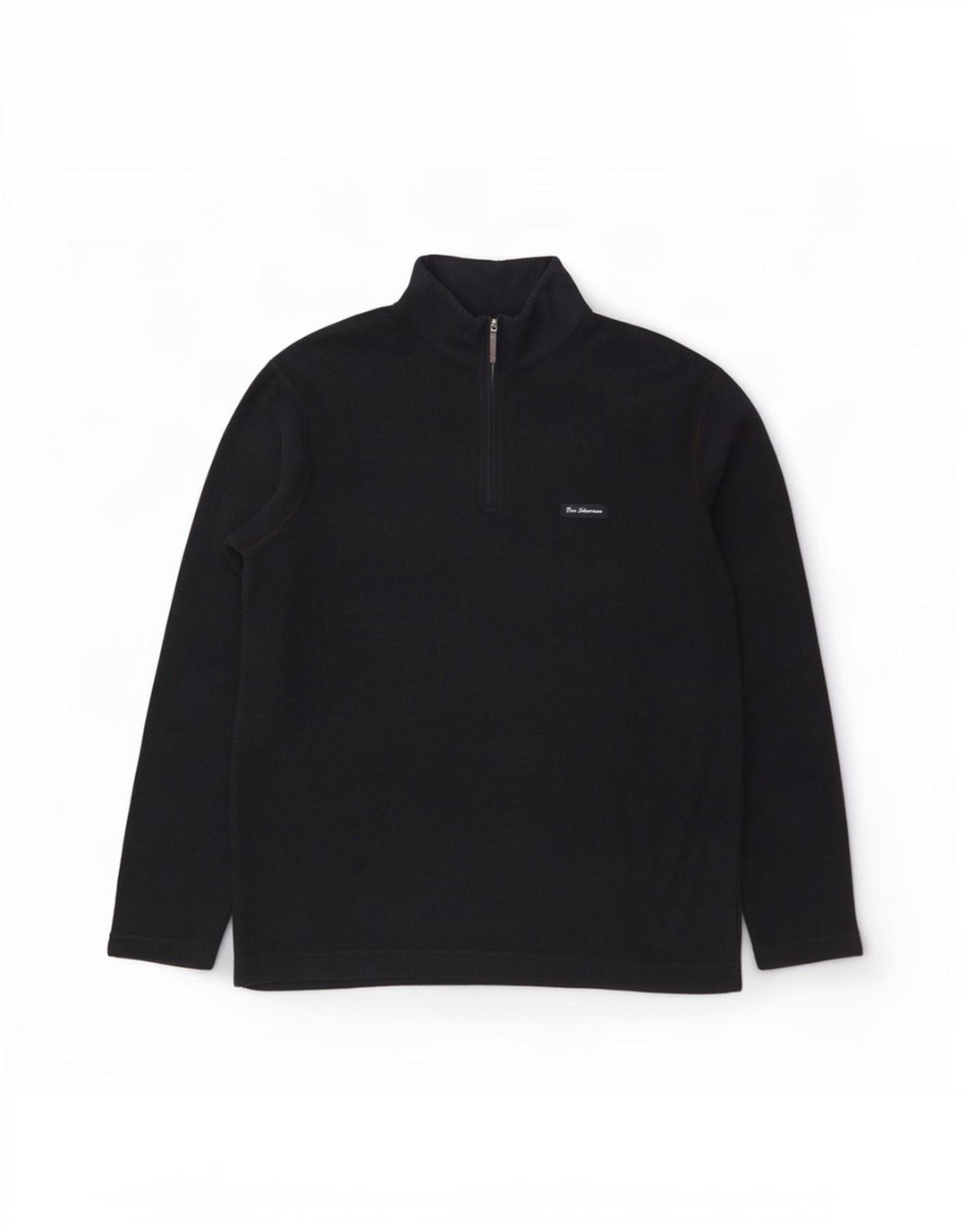 Ben Sherman Pull à col zippé pour homme en coton bleu marine Taille L