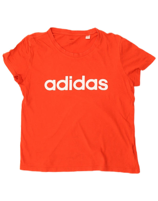 Adidas T-shirt graphique pour femme UK 16/18 Large Rouge Coton