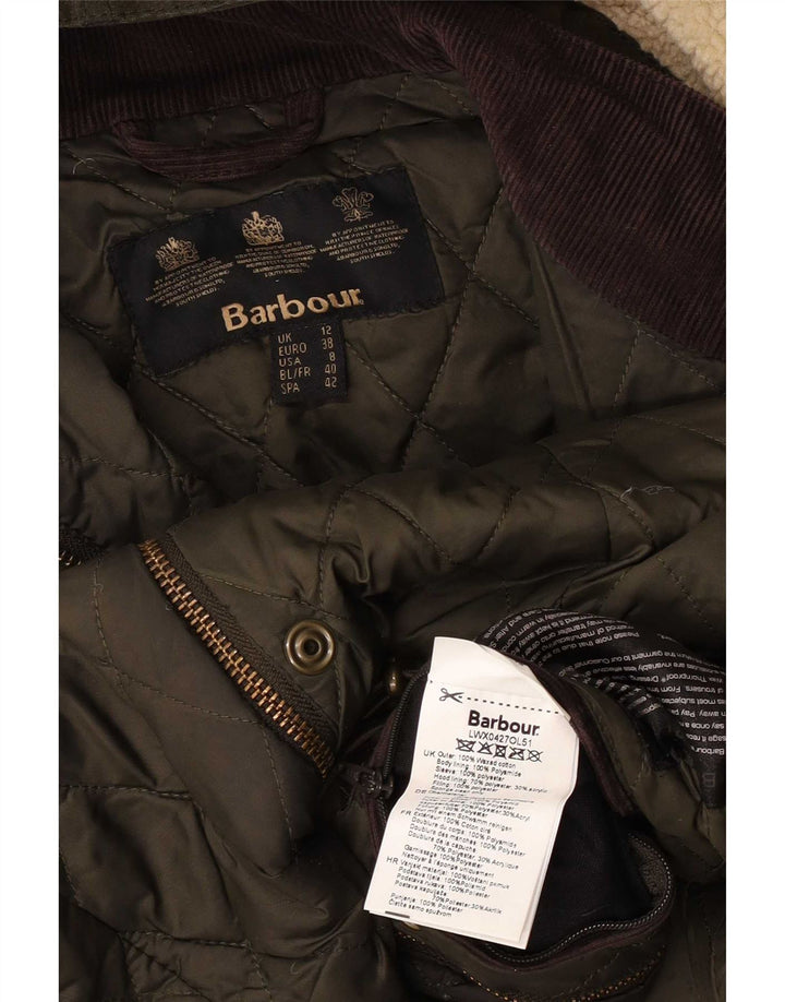 Barbour Veste à capuche en coton ciré pour femme UK 12 Kaki moyen