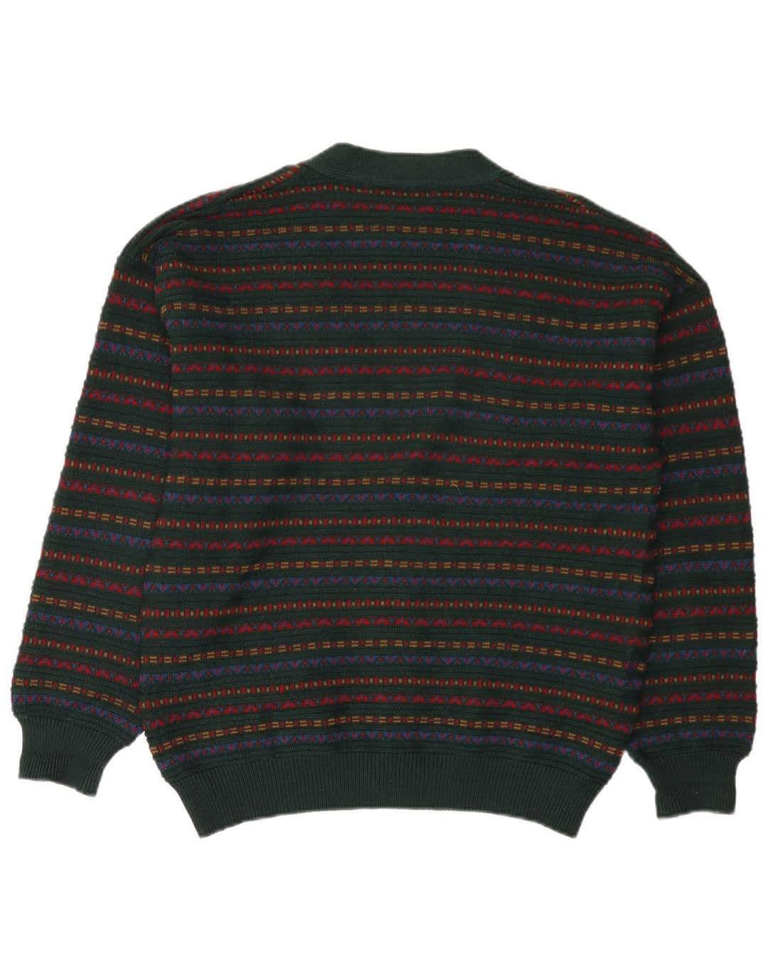 Il Granchio Cardigan Pull Laine Rayé Vert Moyen Homme