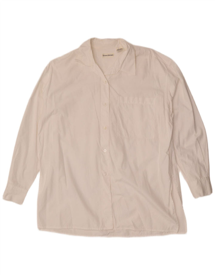 Banana Republic Chemise surdimensionnée pour femme UK 44 en coton blanc moyen