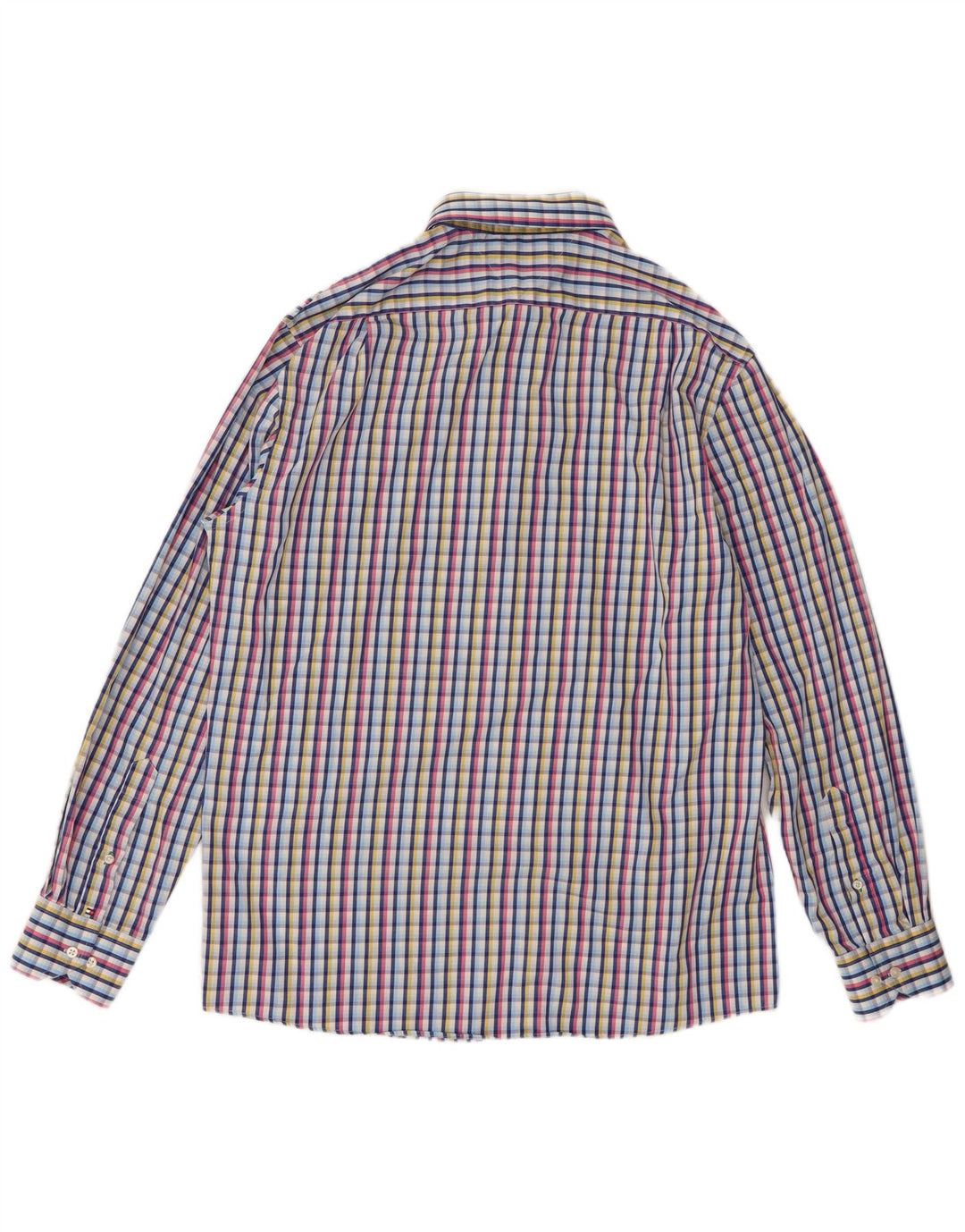 Tommy Hilfiger Chemise Homme Taille 16 16 1/2 Grand Coton à Carreaux Multicolore