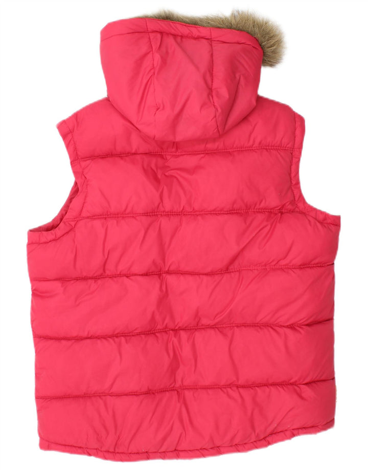 Superdry Gilet rembourré à capuche pour femme UK 14 Nylon rose moyen