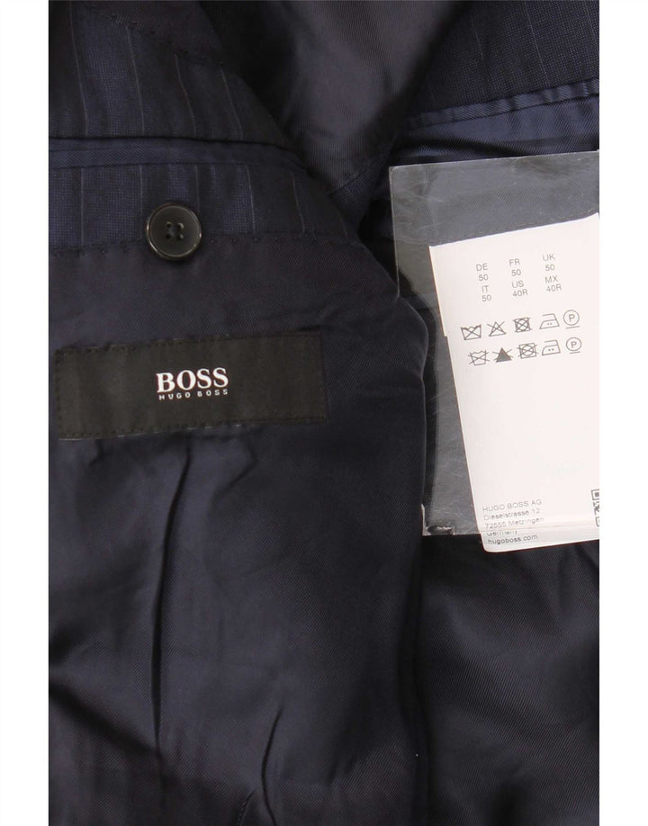 Hugo Boss Veste Blazer 2 Boutons Homme EU 50 Grande Rayure Bleu Marine