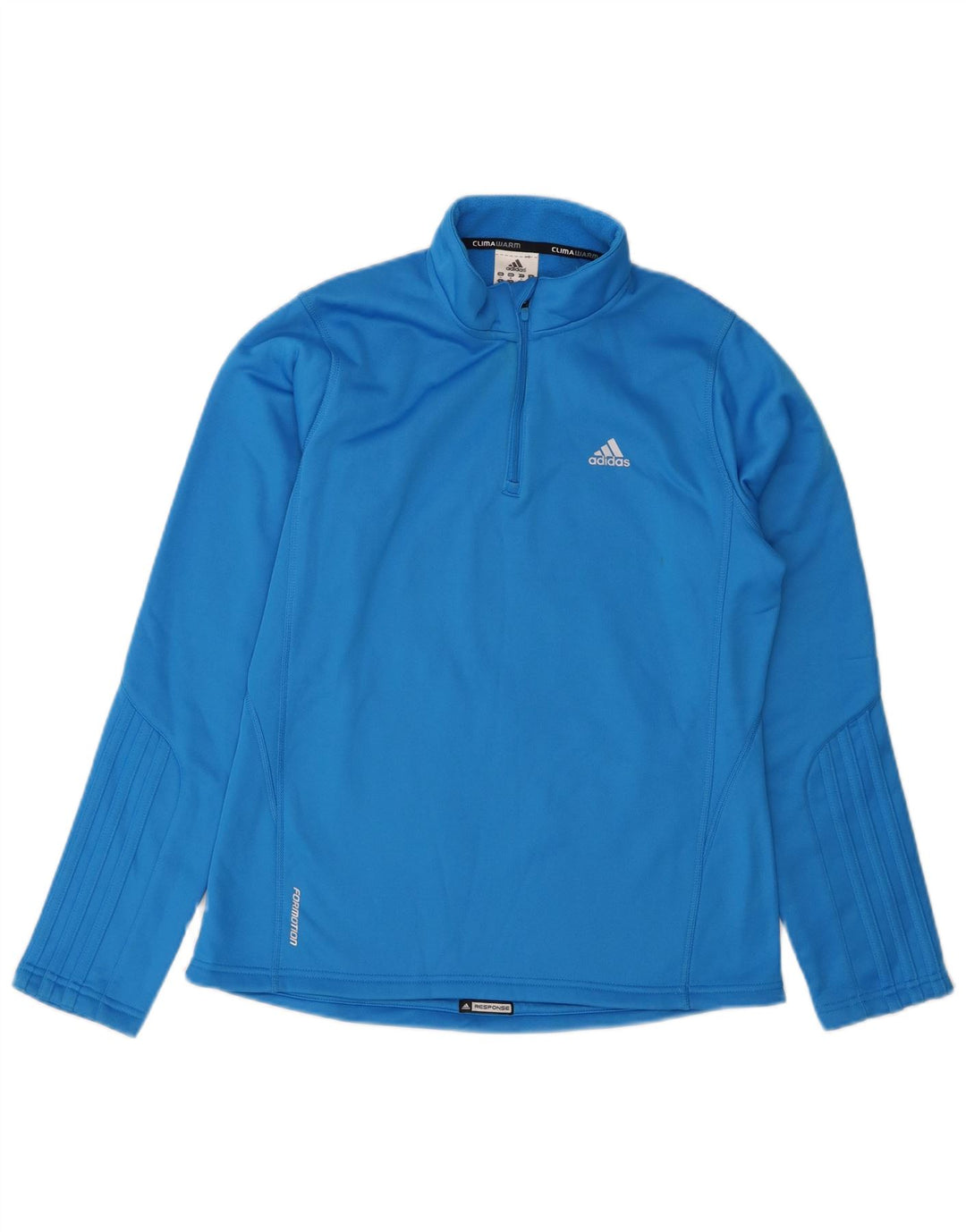 ADIDAS Climawarm Sweat-shirt à col zippé pour femme Bleu moyen UK 14