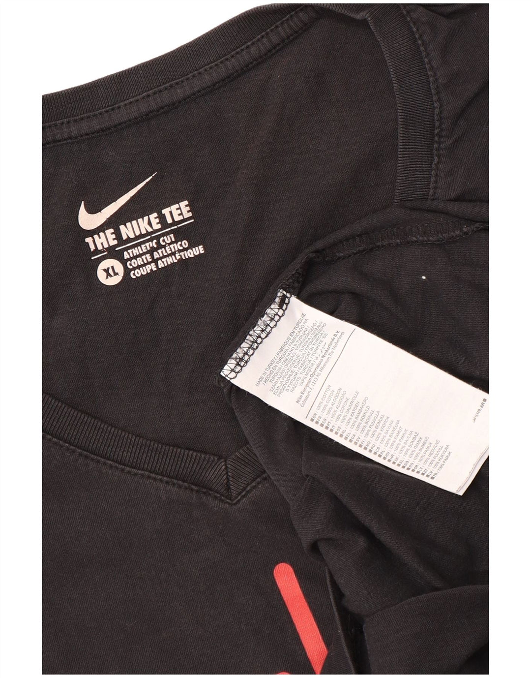 NIKE T-shirt graphique coupe athlétique pour femme UK 18 XL en coton noir