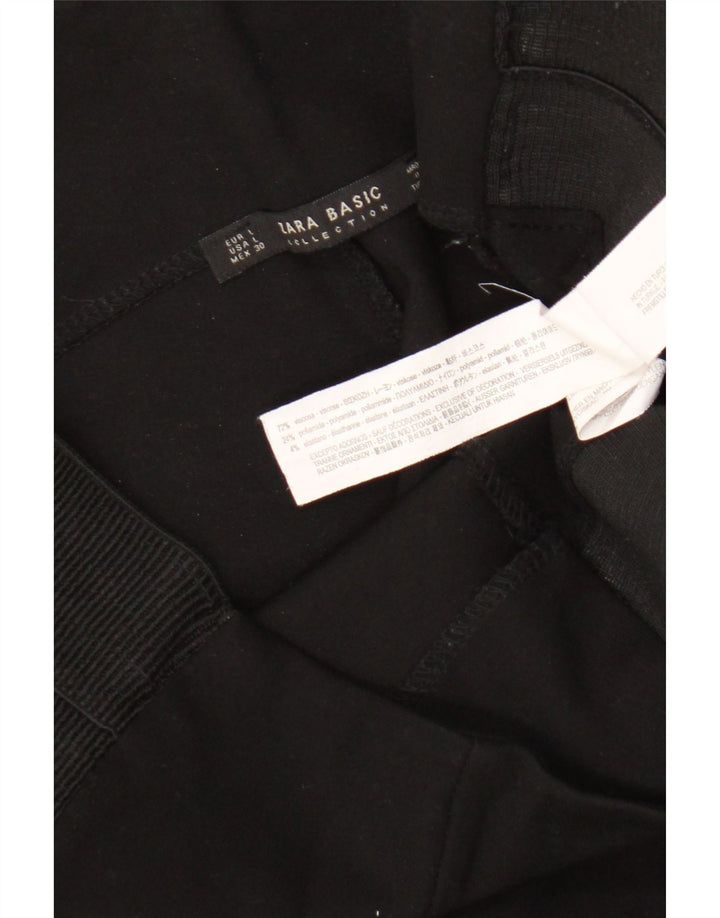 Zara Leggings Femme UK 14 Large Noir Viscose
