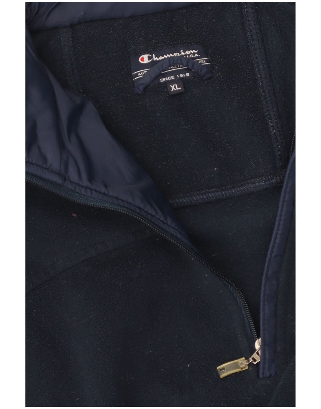 CHAMPION Pull Polaire Col Zippé Homme XL Bleu Marine
