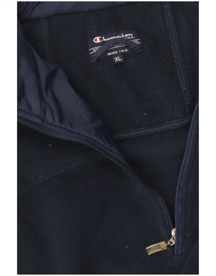 CHAMPION Pull Polaire Col Zippé Homme XL Bleu Marine