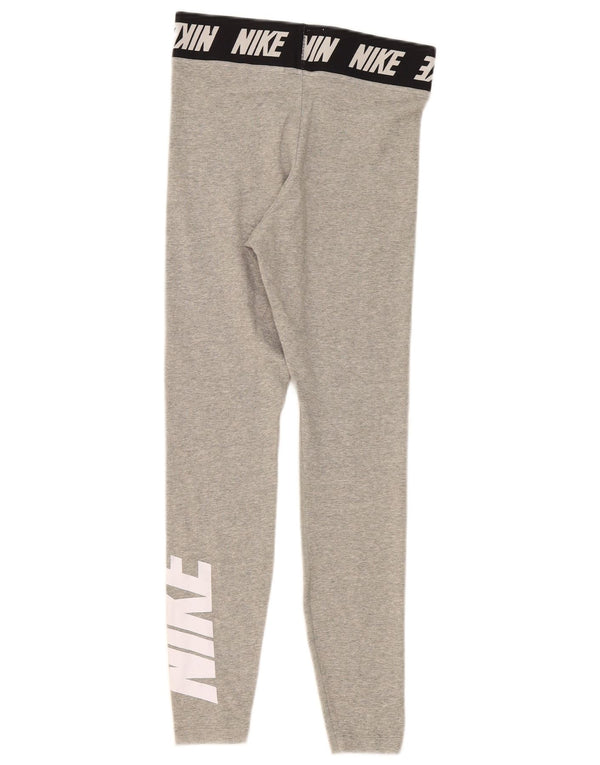 Nike Womens Graphic Leggings UK 8 Small Gris Colorblock Coton
