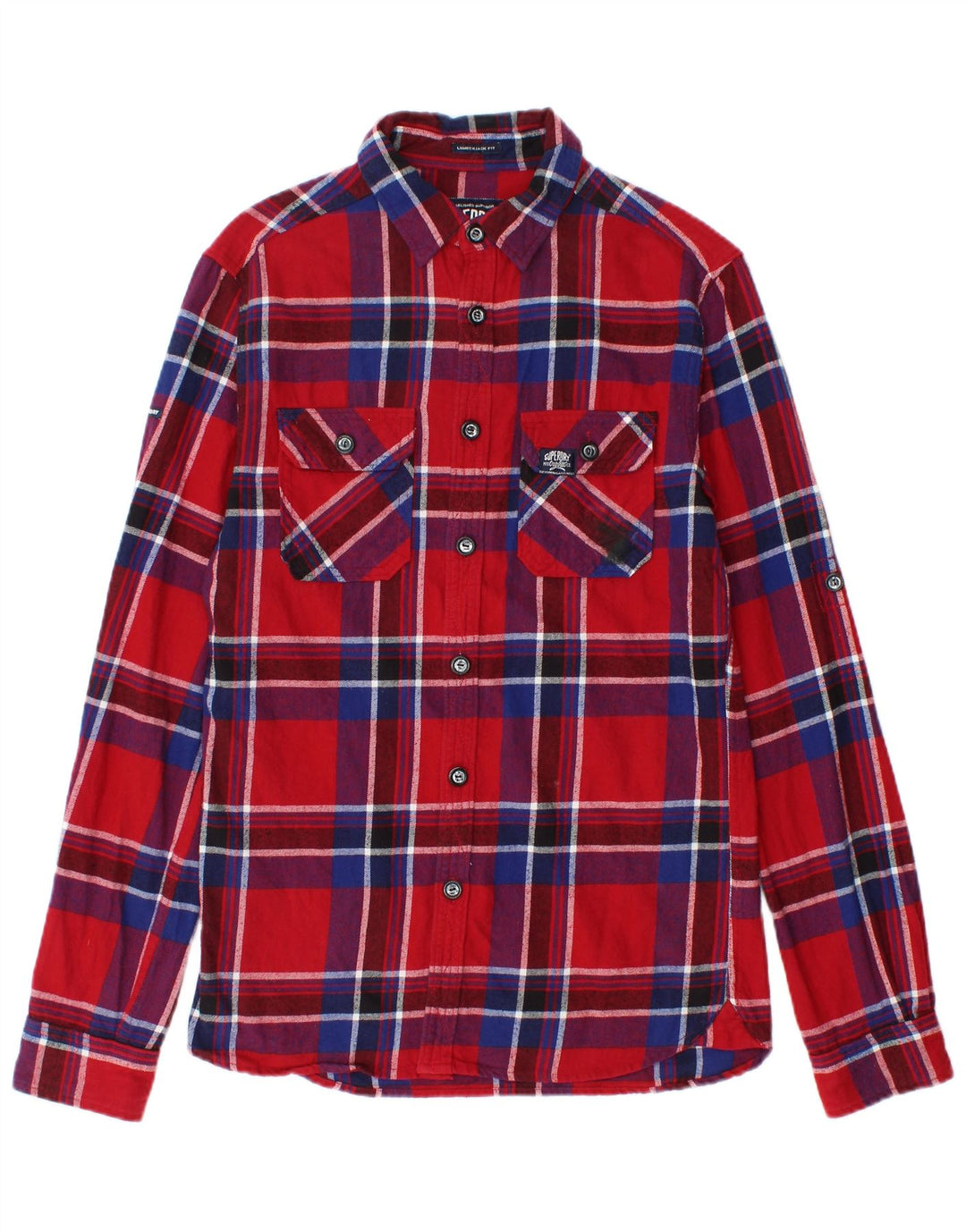 Superdry Chemise En Flanelle Petit Carreau Rouge Coton Homme