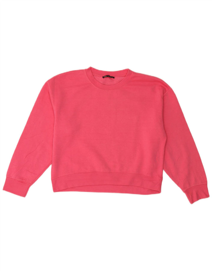 Zara Femme Sweatshirt Jumper UK 14 Polyester Rose Moyen