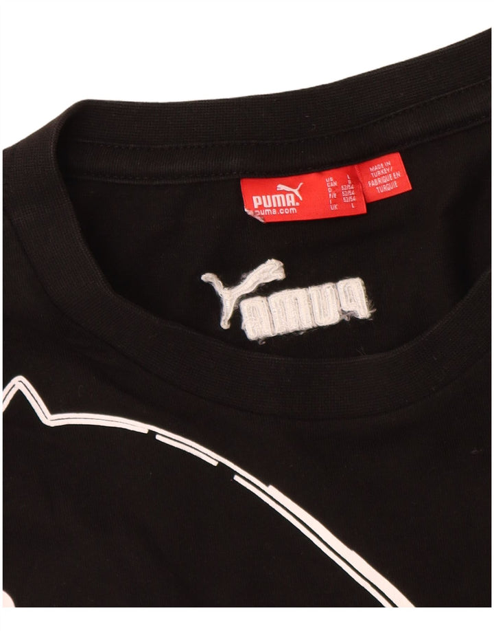 Puma T-shirt graphique pour hommes, grand, noir, coton