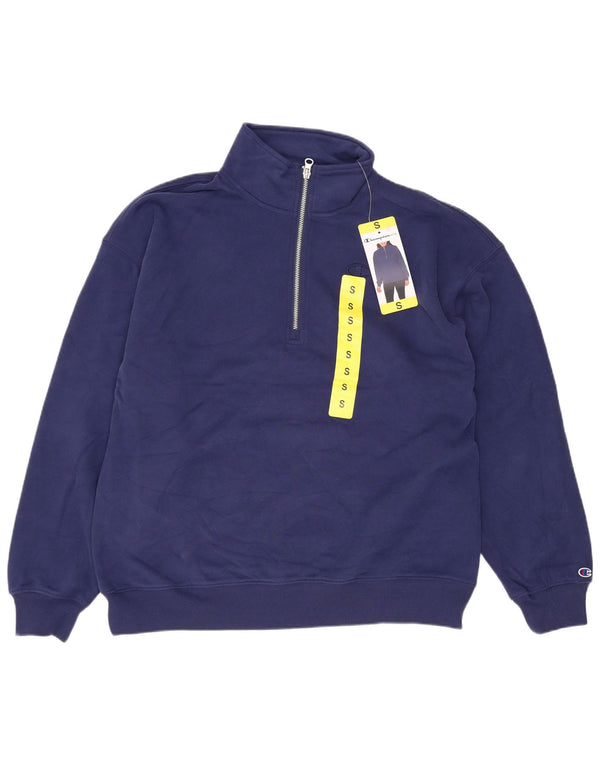 Champion Sweat-shirt surdimensionné à col zippé pour femme UK 10 Petit Bleu marine