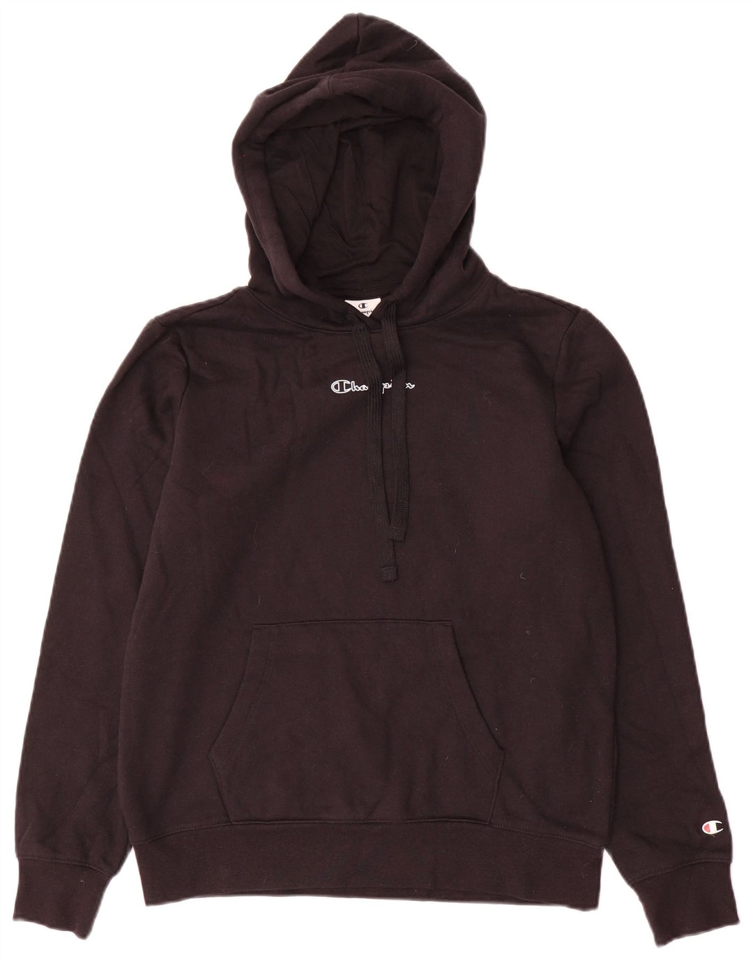 Champion Pull à capuche graphique pour femme UK 14 Coton noir moyen