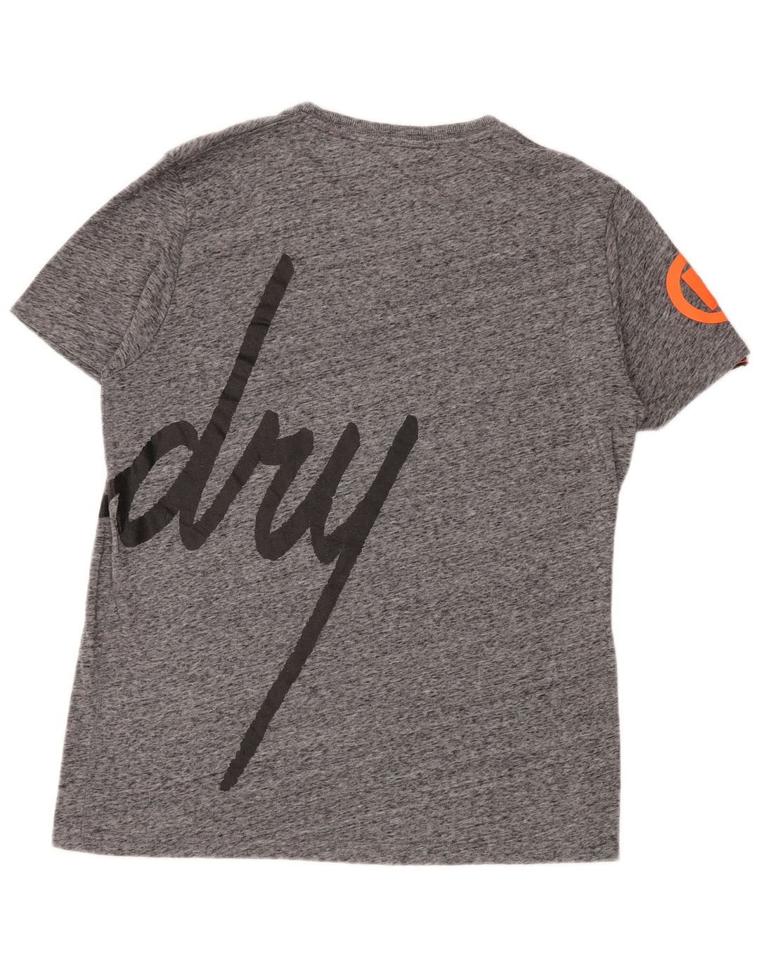 SUPERDRY T-Shirt Graphique Homme Top 2XL Gris Moucheté