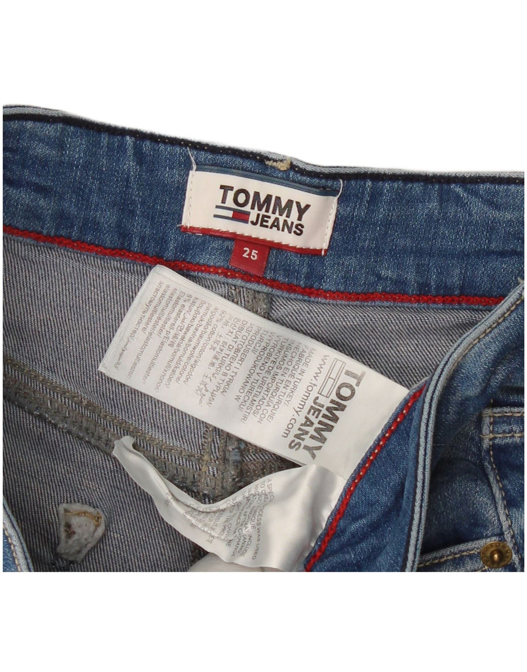 TOMMY HILFIGER Short En Jean W25 XS Bleu Coton Femme