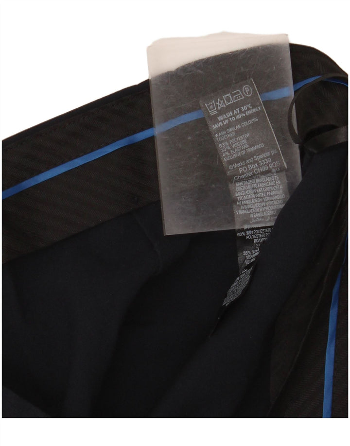 MARKS & SPENCER Pantalon décontracté pour femme UK 10 Small W30 L30 Bleu marine