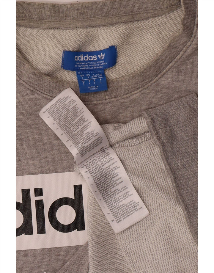 ADIDAS Sweat-shirt graphique pour hommes, grand coton gris