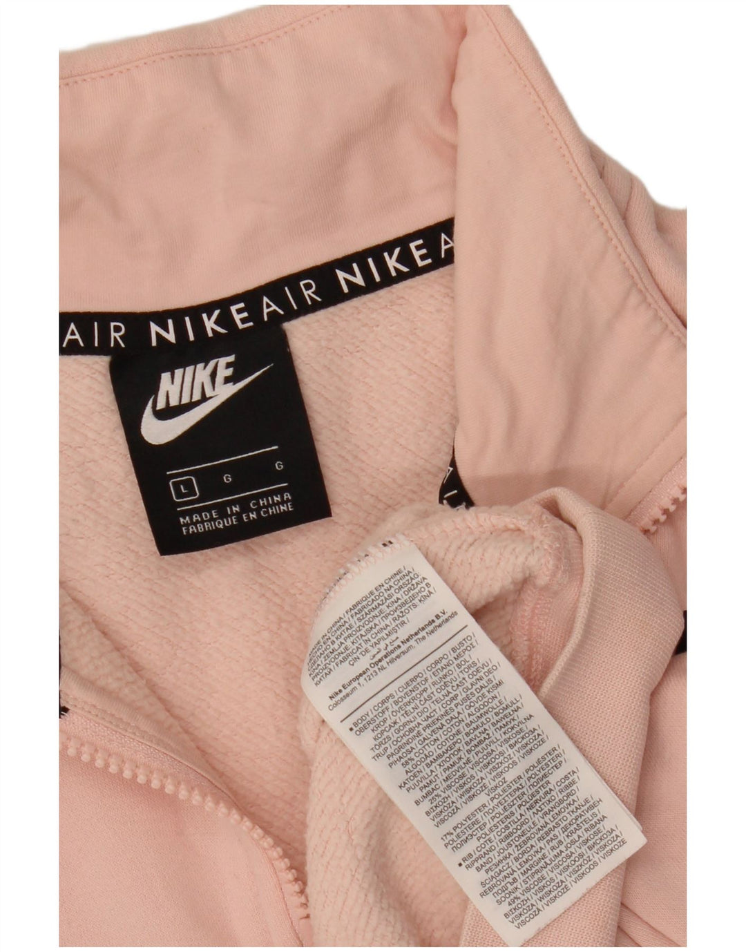 NIKE Womens Crop Graphic Sweatshirt Jumper UK 16 Grand Rose Colorblock